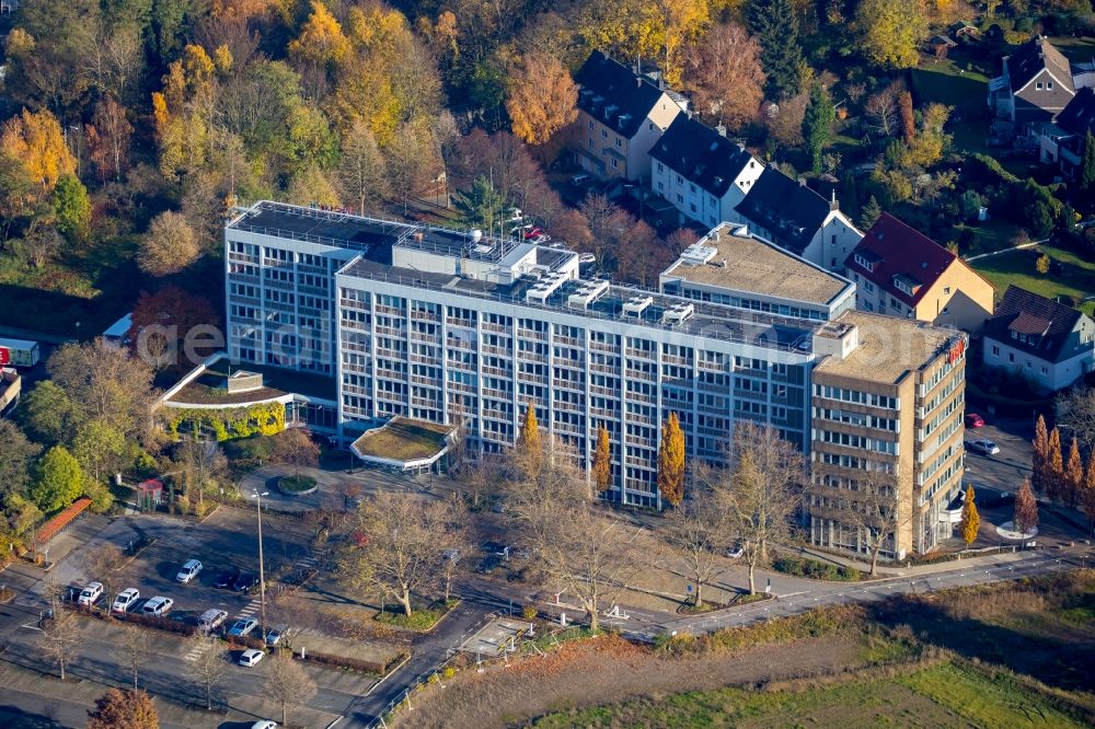 Dortmund from above - Office building of Dortmunof Stadtwerke AG on Deggingstrasse in Dortmund in the state North Rhine-Westphalia, Germany