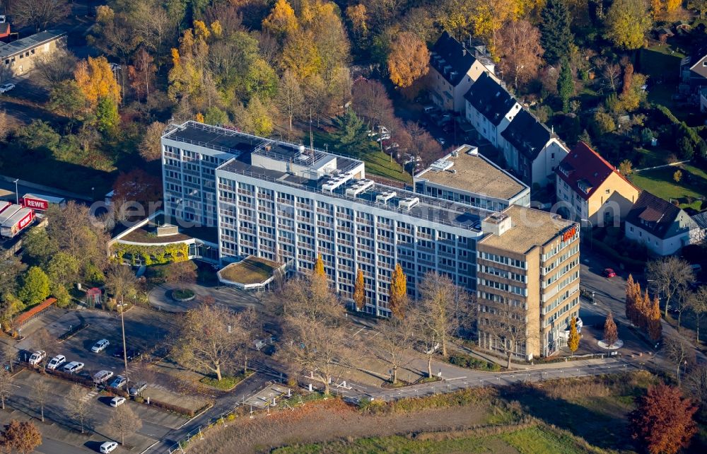 Dortmund from the bird's eye view: Office building of Dortmunof Stadtwerke AG on Deggingstrasse in Dortmund in the state North Rhine-Westphalia, Germany