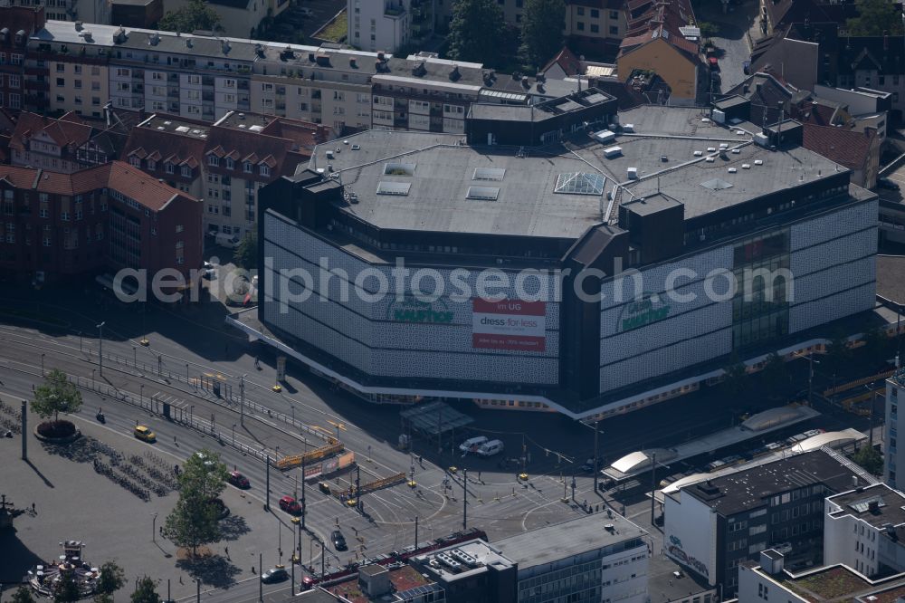 Braunschweig from above - Office building the formerly Galeria Kaufhof in Brunswick in the state Lower Saxony, Germany