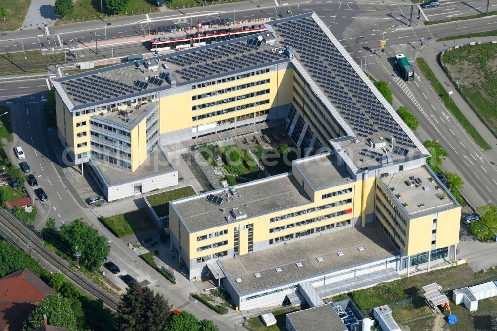 Aerial photograph Freiburg im Breisgau - Office building on Emmy-Noether-Strasse in Freiburg im Breisgau in the state Baden-Wuerttemberg, Germany