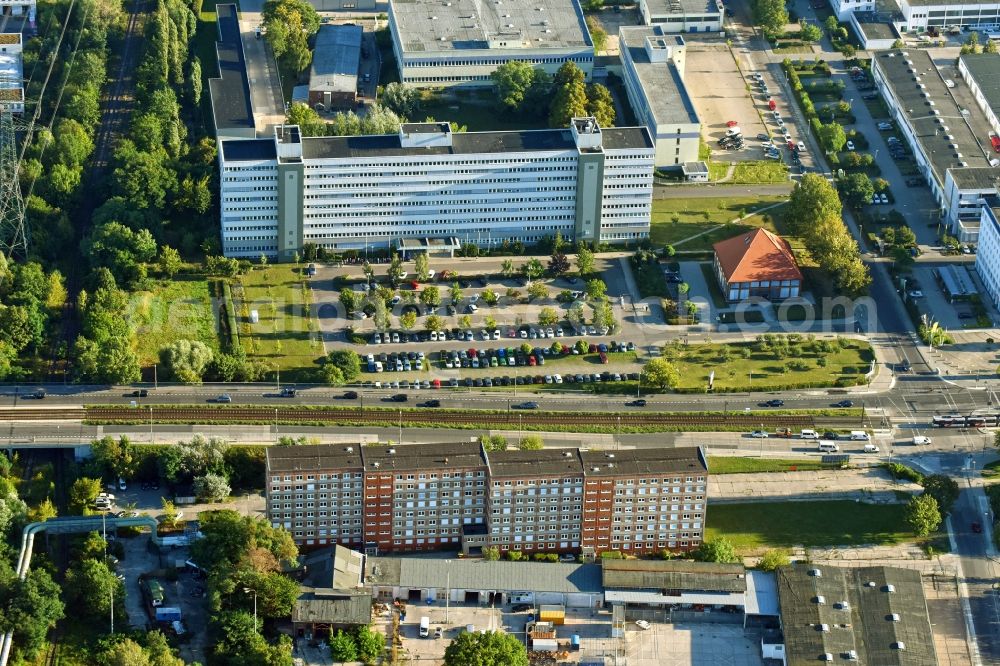 Berlin from above - Office building along the Allee of Kosmonauten in the district Marzahn in Berlin, Germany