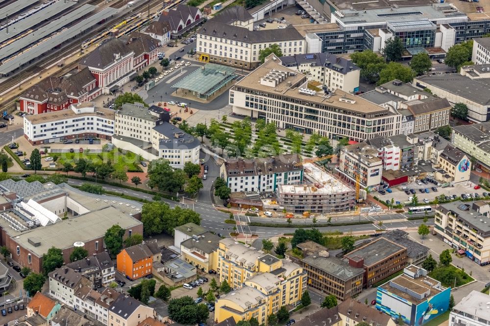 Aerial photograph Hamm - Office building along the Bahnhofstrasse in Hamm in the state North Rhine-Westphalia, Germany