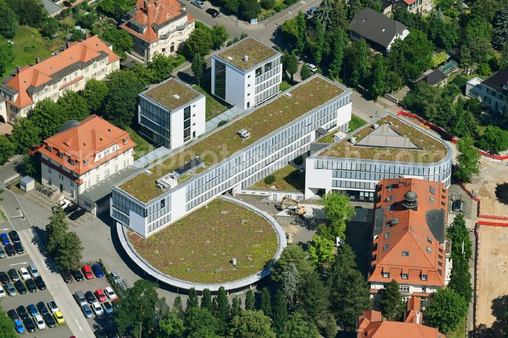 Aerial photograph Markkleeberg - Office building of envia TEL GmbH on Friedrich-Ebert-Strasse in Markkleeberg in the state Saxony, Germany