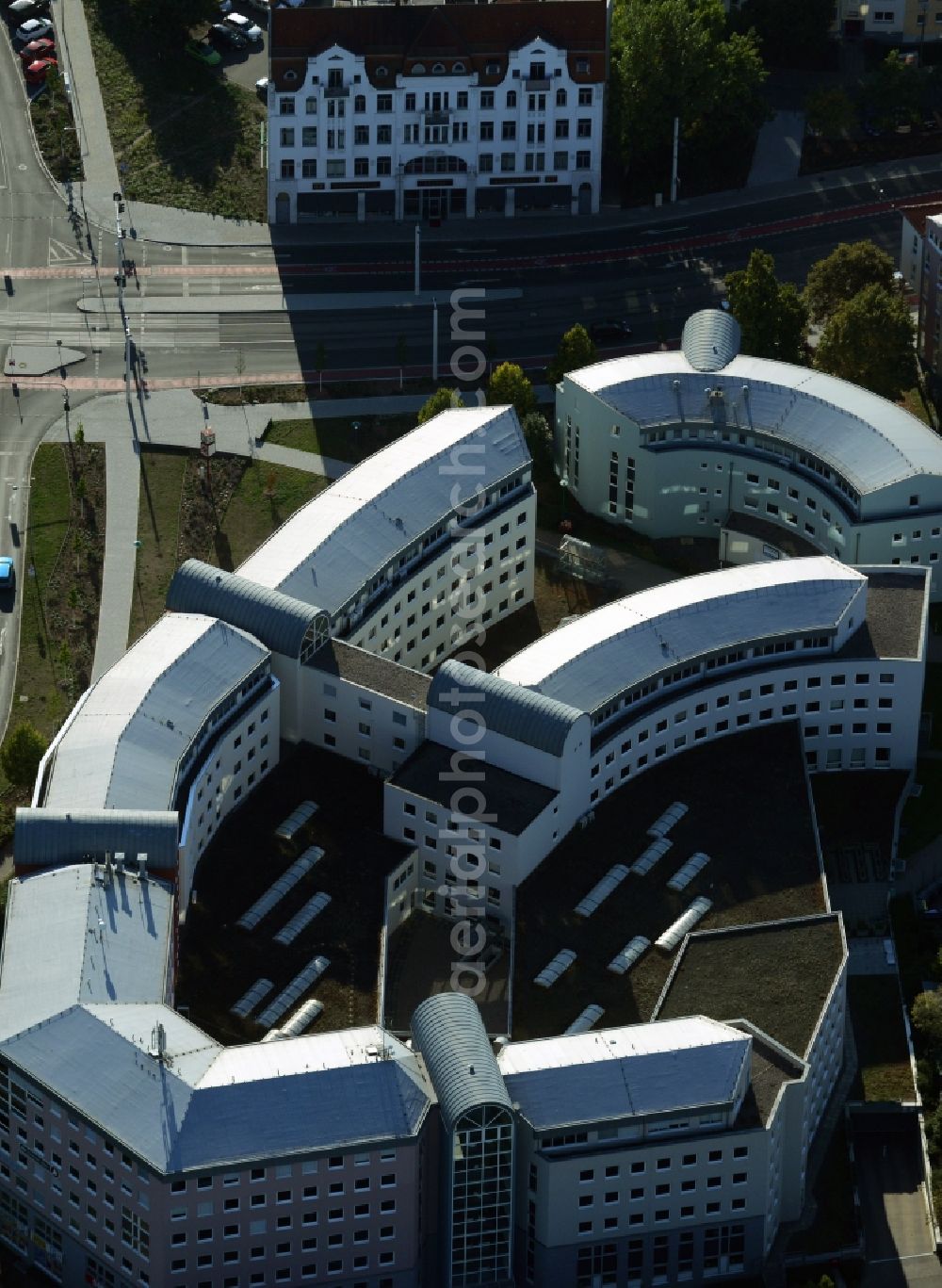 Erfurt from above - Office building on Juri-Gagarin-Ring in Erfurt in the state Thuringia