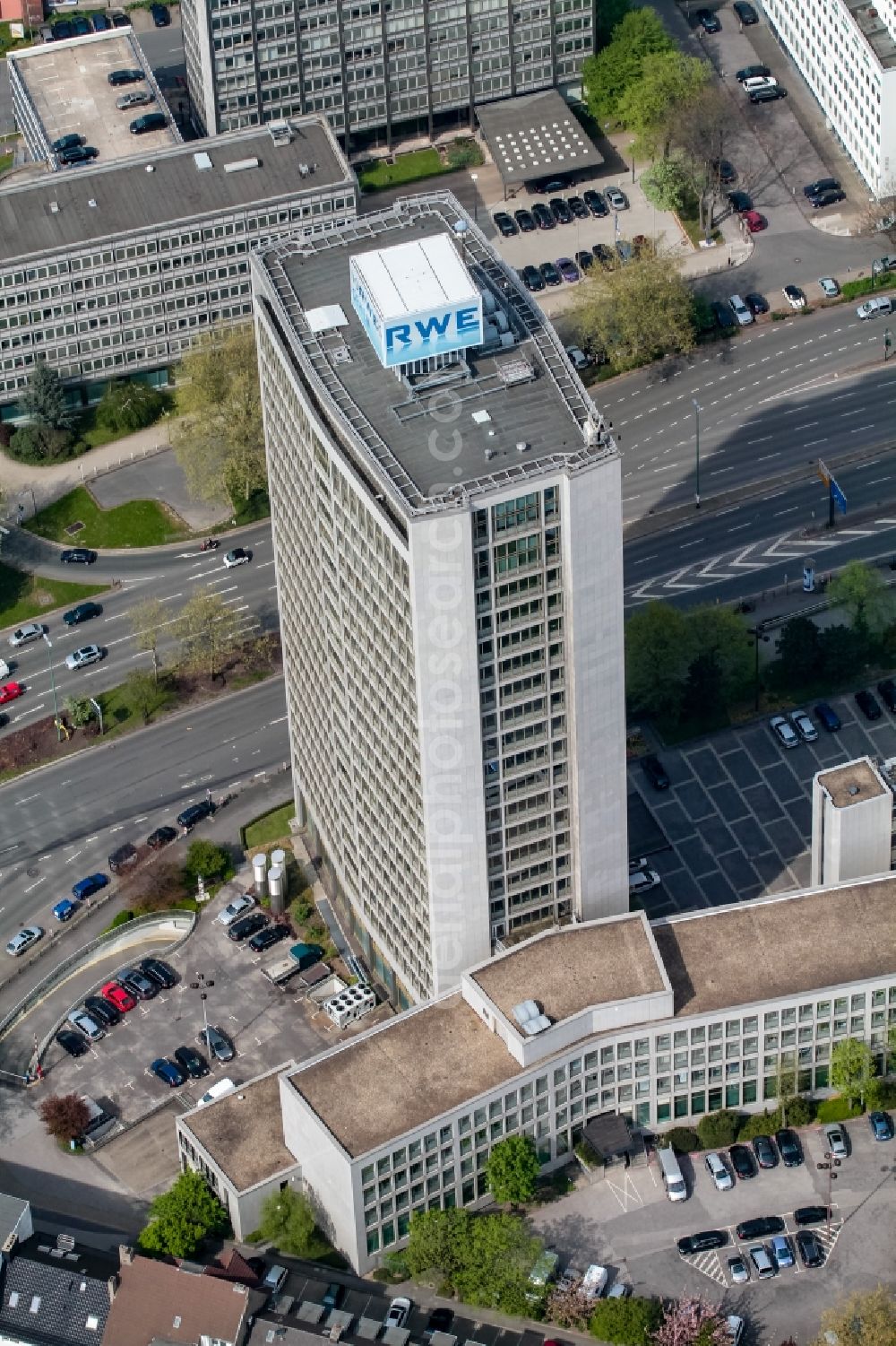 Aerial image Essen - Office building der RWE Systems AG in Essen in the state North Rhine-Westphalia