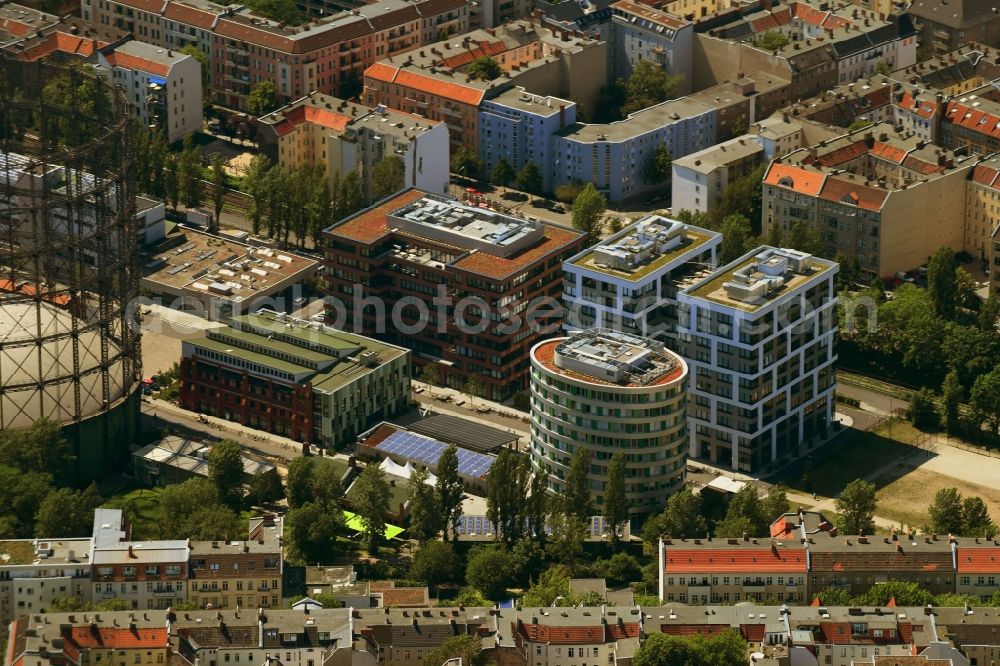 Aerial photograph Berlin - Office building on EUREF-Conpus on Torgauer Strasse in the district Schoeneberg in Berlin, Germany