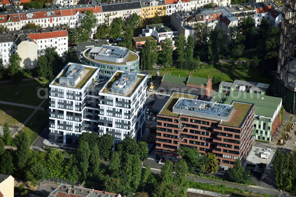 Aerial photograph Berlin - Office building on EUREF-Conpus on Torgauer Strasse in the district Tempelhof-Schoeneberg in Berlin, Germany