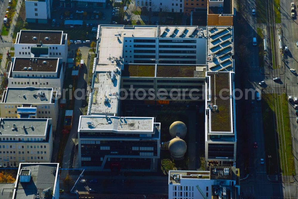 Berlin from above - Office building EUROPA-CENTER on Rudower Chaussee in the district Adlershof in Berlin, Germany