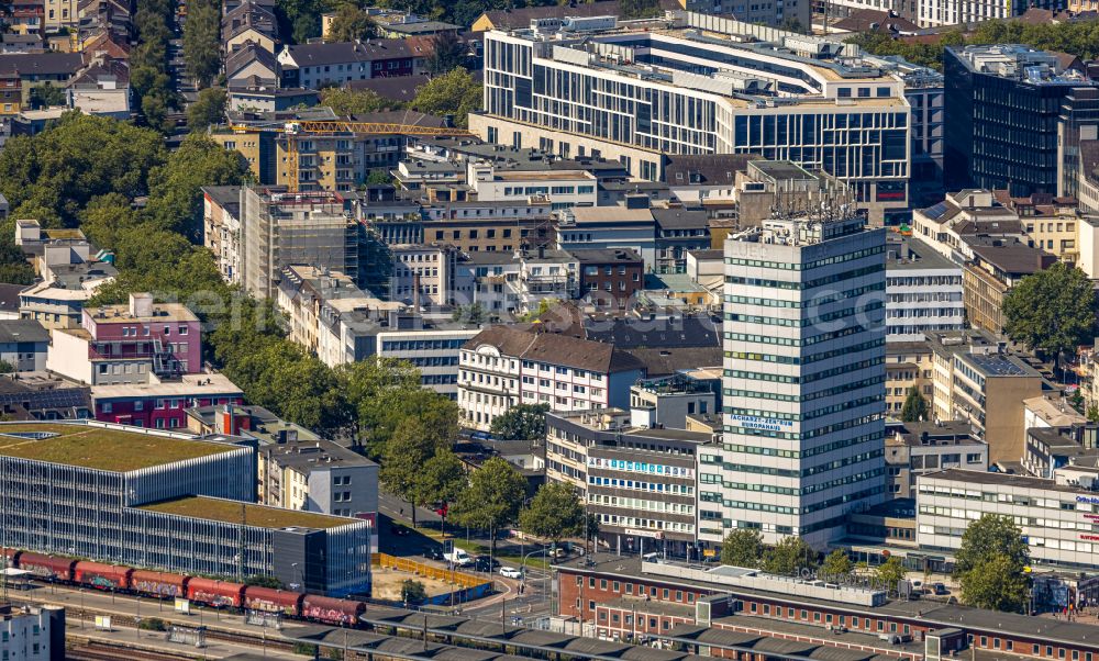 Aerial image Bochum - Office building Europahaus on place Kurt-Schumacher-Platz in Bochum at Ruhrgebiet in the state North Rhine-Westphalia, Germany