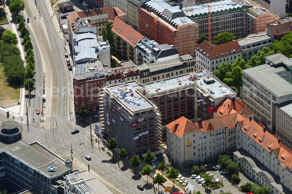 Leipzig from above - Office building Europazentrale Mercateo Nuernberger Strasse - Grimmaescher Steinweg in Leipzig in the state Saxony, Germany