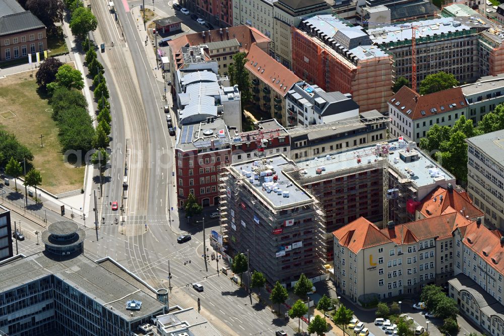 Leipzig from the bird's eye view: Office building Europazentrale Mercateo Nuernberger Strasse - Grimmaescher Steinweg in Leipzig in the state Saxony, Germany