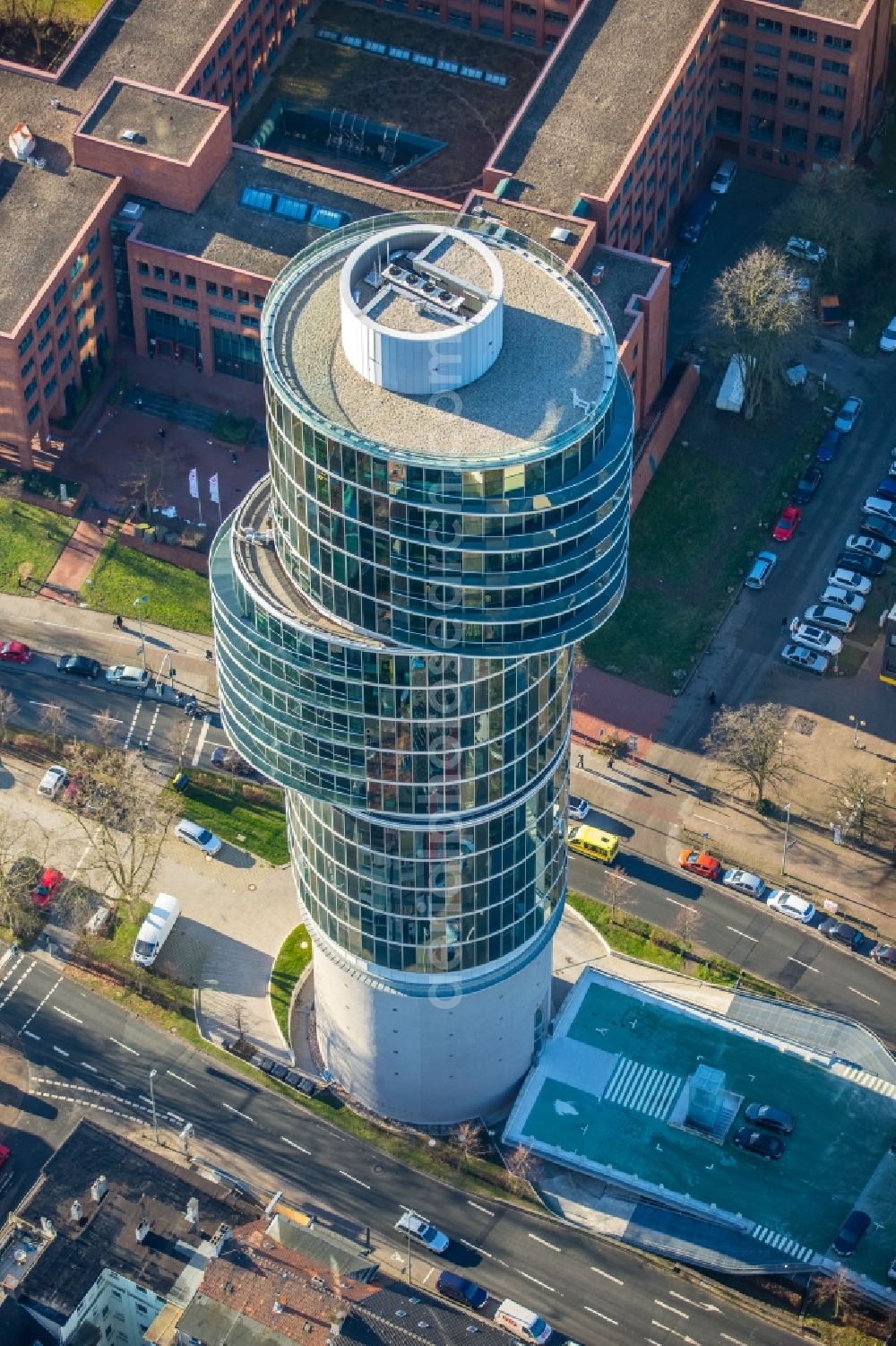 Aerial photograph Bochum - Office building of the administrative house and business house exzenterhaus in the district of Bochum the south in Bochum in the federal state North Rhine-Westphalia