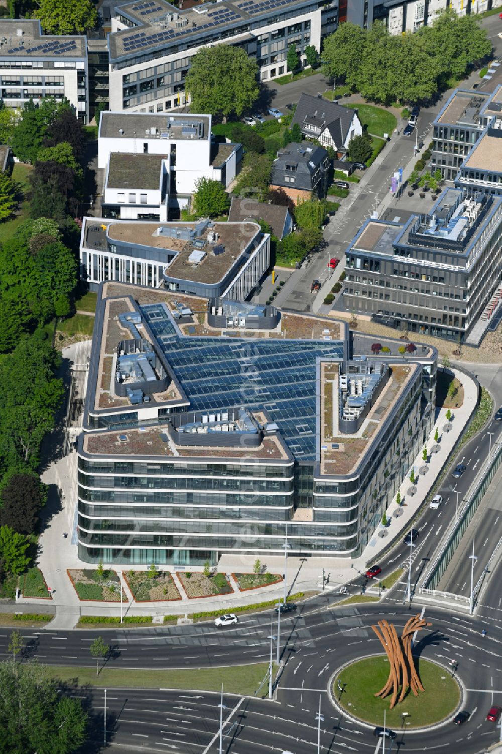 Bonn from above - Office building FGS Campus on Friedrich-Ebert-Allee in the district Zentrum in Bonn in the state North Rhine-Westphalia, Germany