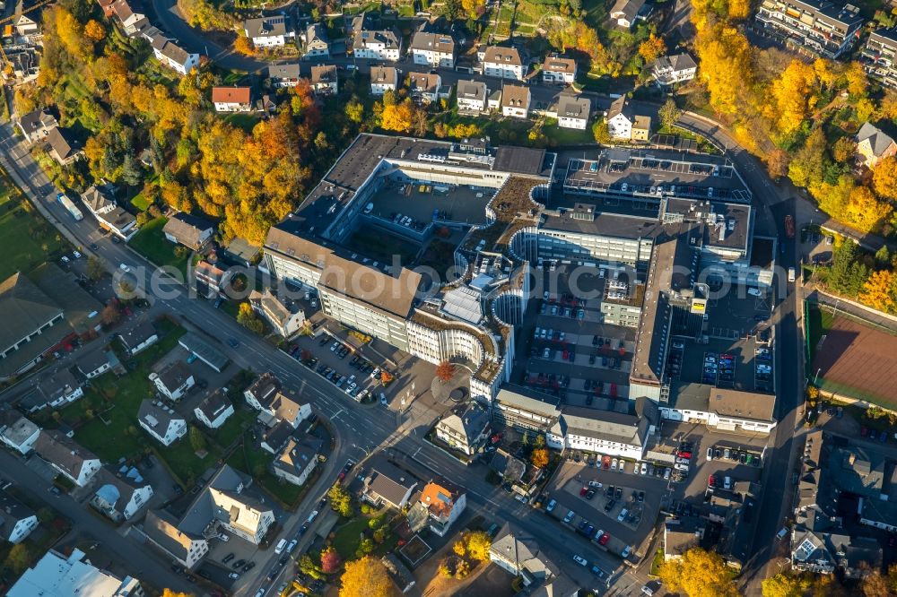 Aerial image Attendorn - Office building of Viega GmbH & Co.KG in Attendorn in the state of North Rhine-Westphalia. The Viega building includes administrative offices as well as a research and development center