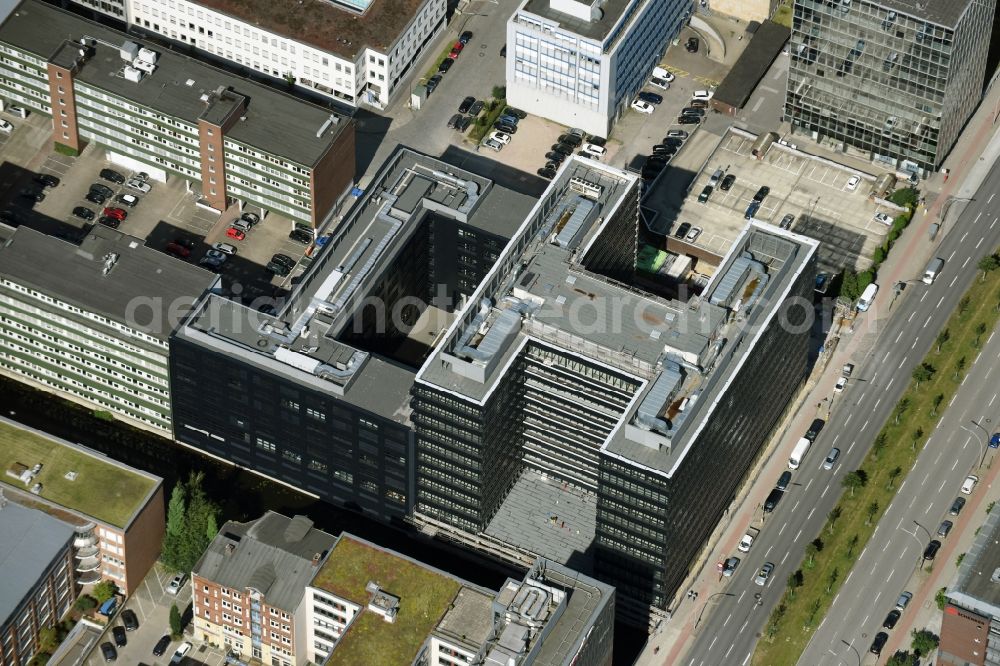 Aerial photograph Hamburg - Office building Fleet Office at Heidenkampsweg in the district Hammerbrooks in Hamburg