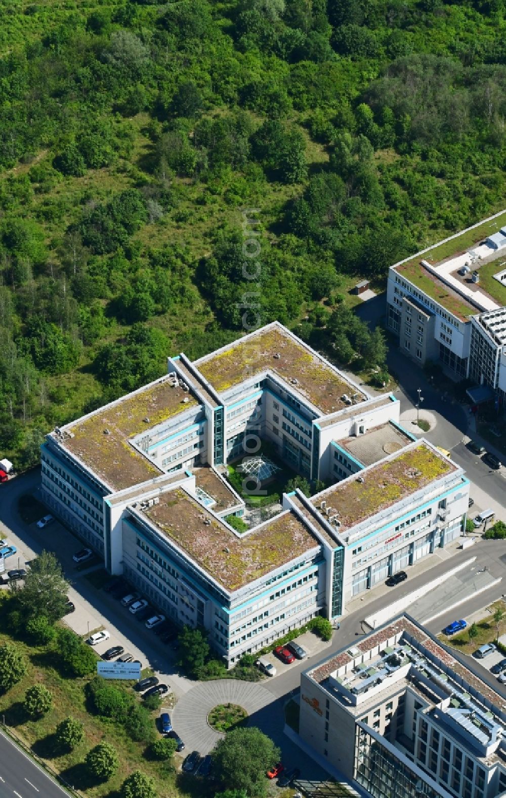 Leipzig from the bird's eye view: Office building FUGGER BUSINESS PARK on Fuggerstrasse in the district Wiederitzsch in Leipzig in the state Saxony, Germany