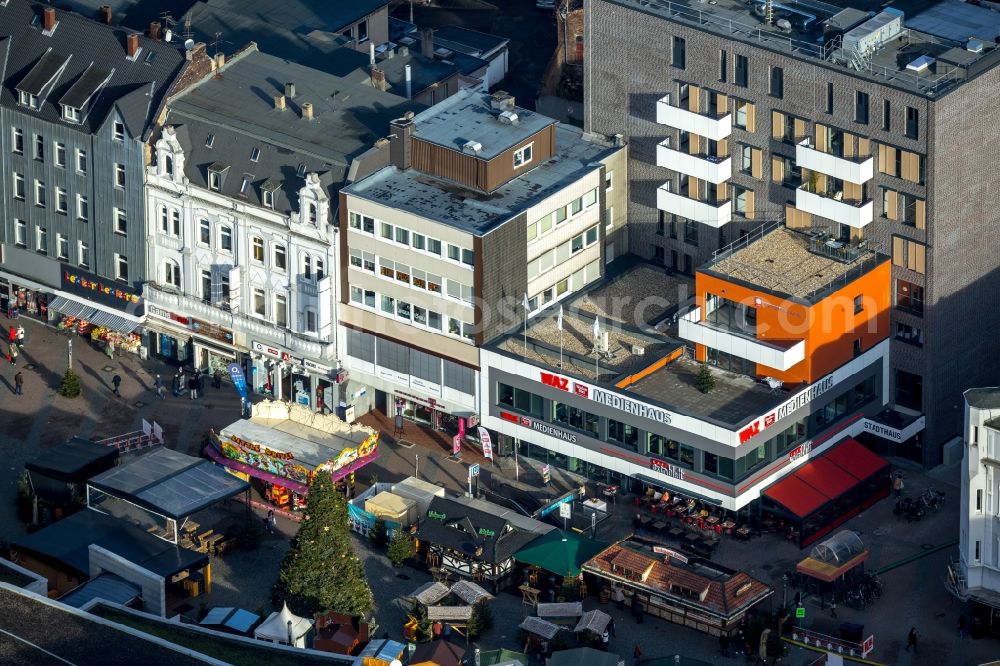 Aerial image Herne - Office building of FUNKE MEDIEN NRW GmbH on Bahnhofstrasse in Herne in the state North Rhine-Westphalia, Germany