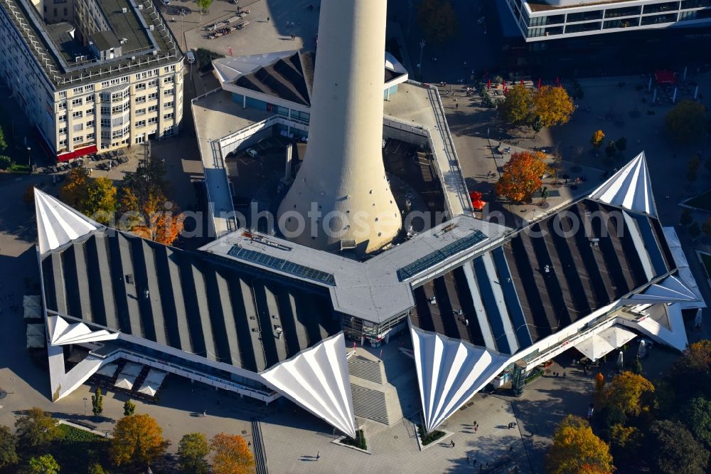 Aerial photograph Berlin - Office building on tv - tower in the district Mitte in Berlin, Germany