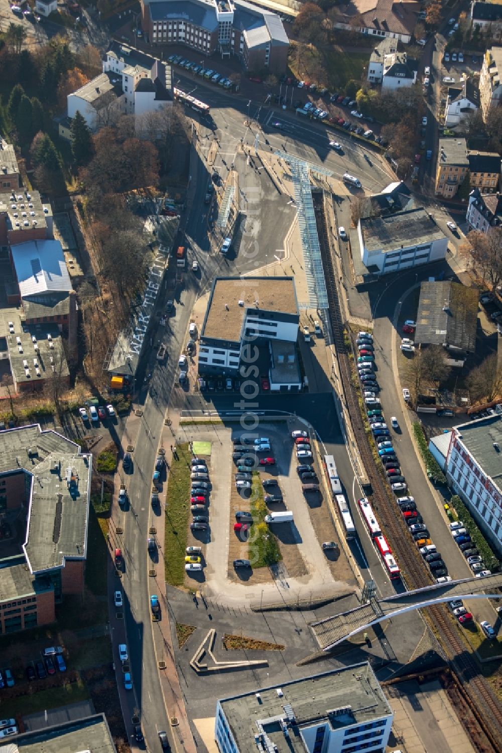 Aerial image Lüdenscheid - Office building GARANT PERSONAL GmbH on Bahnhofsallee in Luedenscheid in the state North Rhine-Westphalia, Germany