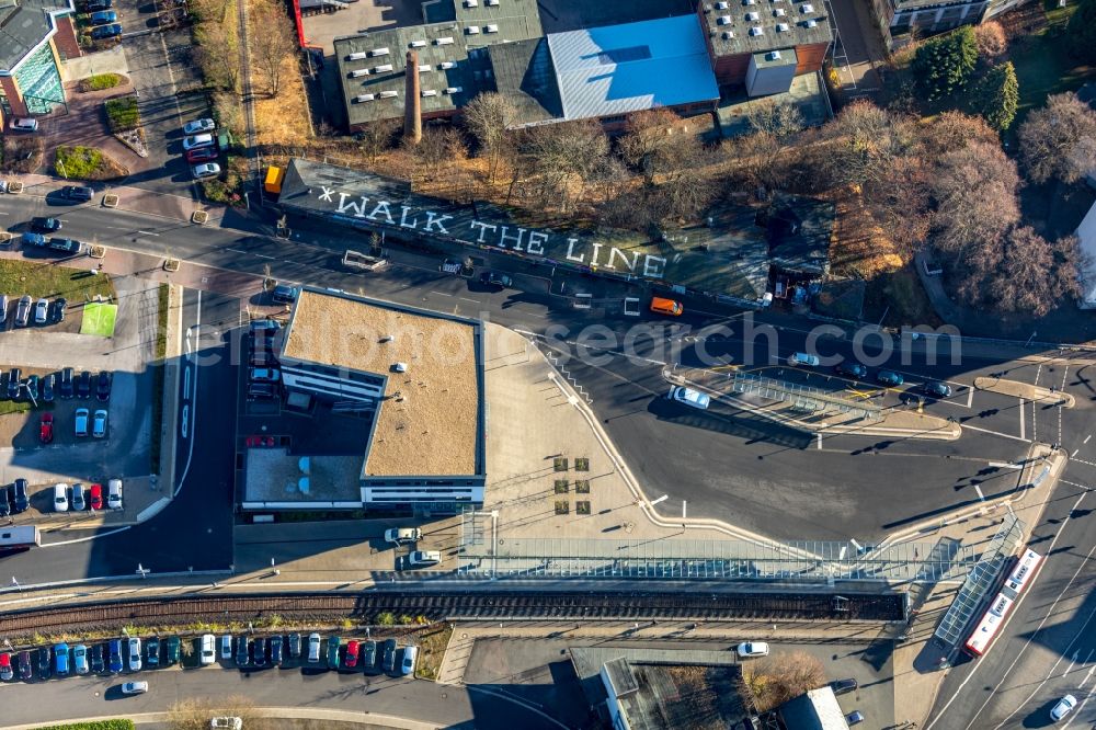 Lüdenscheid from above - Office building GARANT PERSONAL GmbH on Bahnhofsallee in Luedenscheid in the state North Rhine-Westphalia, Germany