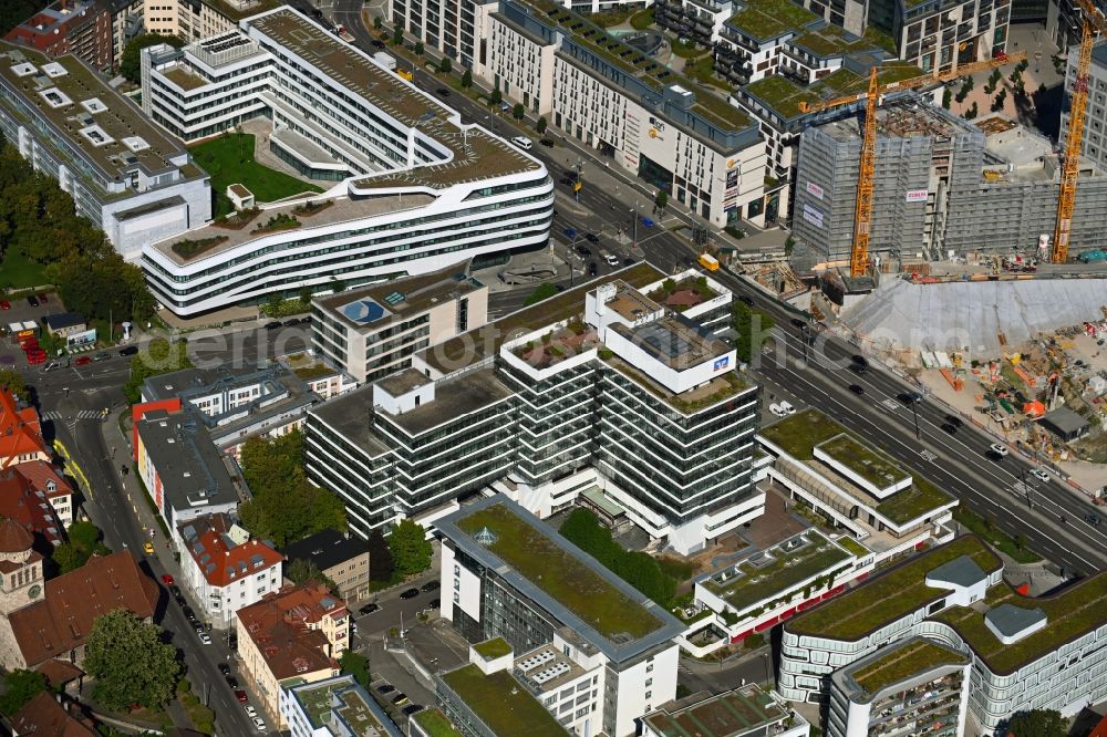 Aerial photograph Stuttgart - Office building of GENO-Haus Stuttgart GmbH & Co. KG on Heilbronner Strasse in Stuttgart in the state Baden-Wuerttemberg, Germany