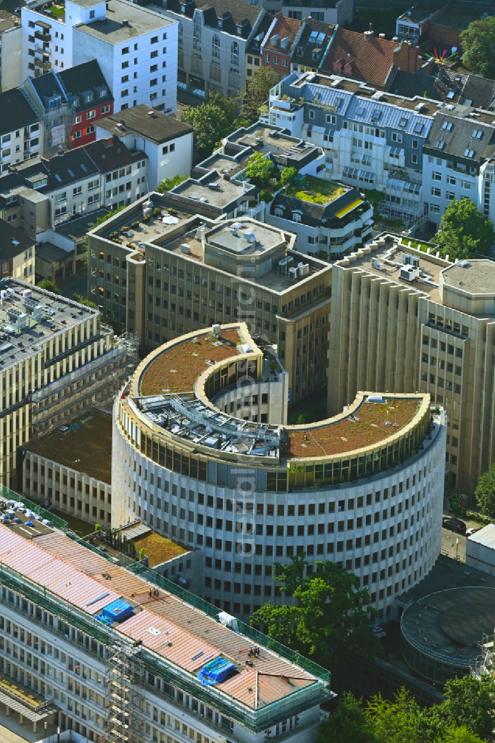 Köln from above - Office building Gerling Quartier Im Klapperhof - Gereonshof in the district Zentrum in Cologne in the state North Rhine-Westphalia, Germany