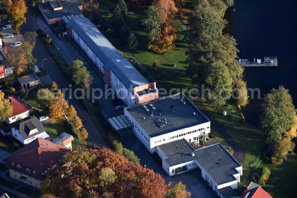 Grünheide (Mark) from above - Office building Bundeswehr-Sozialwerk e.V. an der Walther-Rathenau-Strasse in Gruenheide (Mark) in the state Brandenburg