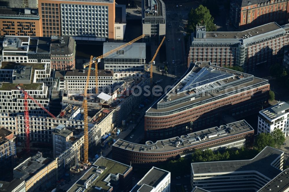 Aerial image Hamburg - Office building Fleethof in Hamburg in Germany. This building is administrated by the Regus Group Company