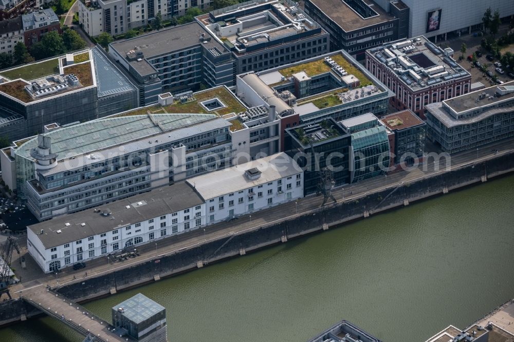 Aerial image Düsseldorf - Office building on Handelshafen in the district Unterbilk in Duesseldorf at Ruhrgebiet in the state North Rhine-Westphalia, Germany