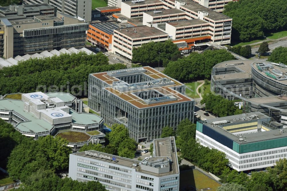 Aerial image Hamburg - Office building of HANSAINVEST on Ueberseering destrict Winterhude in Hamburg