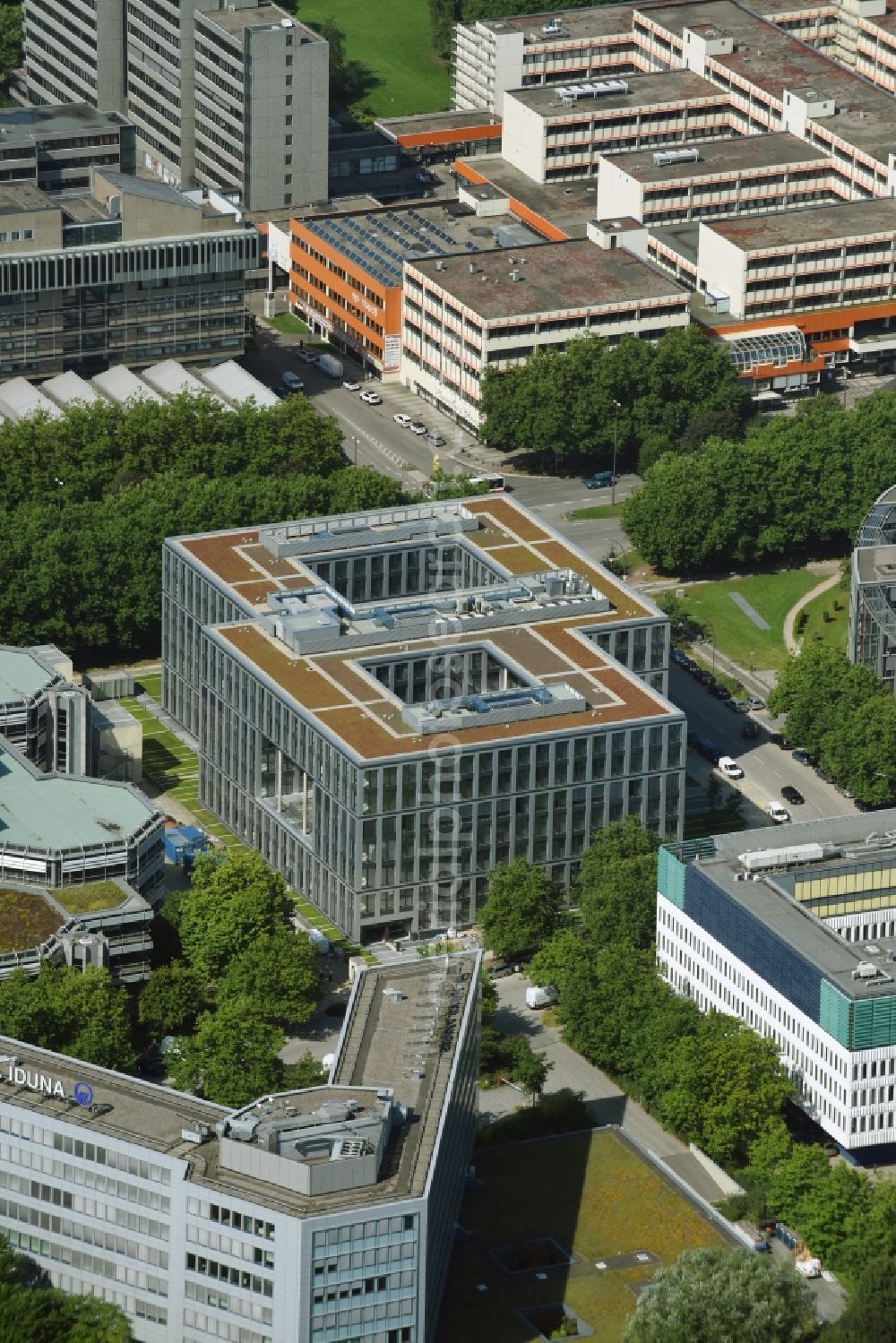 Aerial image Hamburg - Office building of HANSAINVEST on Ueberseering destrict Winterhude in Hamburg