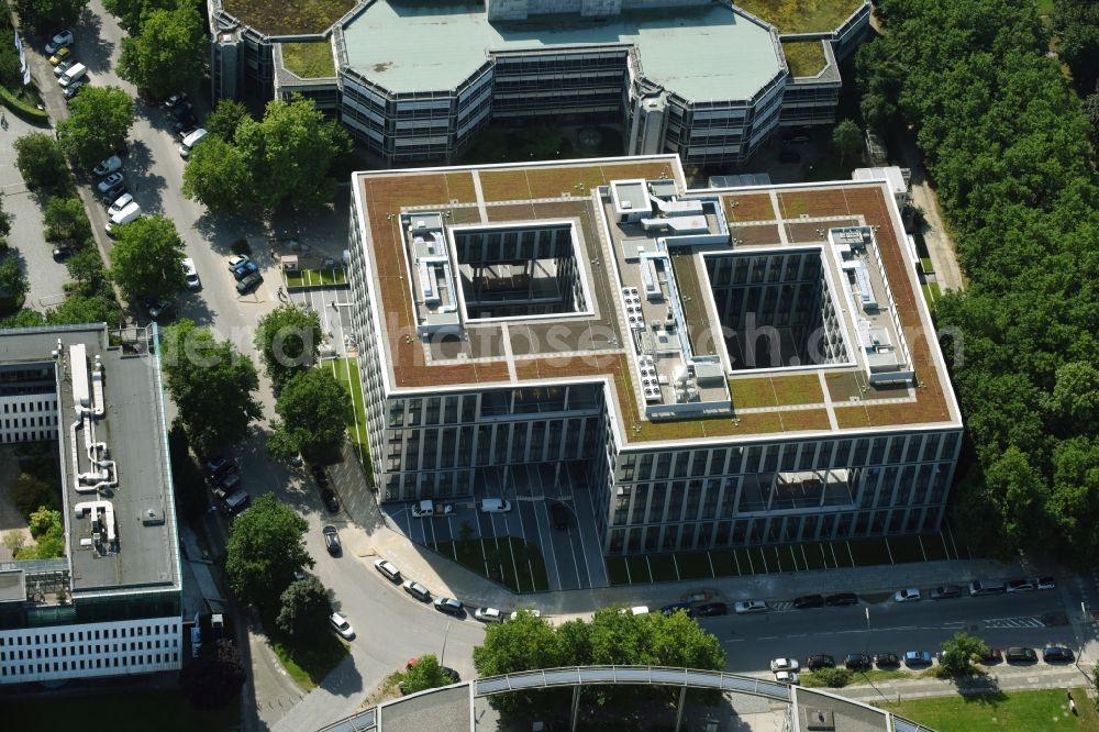 Aerial image Hamburg - Office building of HANSAINVEST on Ueberseering destrict Winterhude in Hamburg