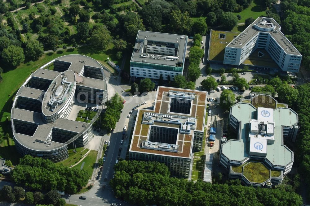 Hamburg from the bird's eye view: Office building of HANSAINVEST on Ueberseering destrict Winterhude in Hamburg