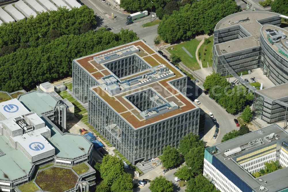 Aerial image Hamburg - Office building of HANSAINVEST on Ueberseering destrict Winterhude in Hamburg