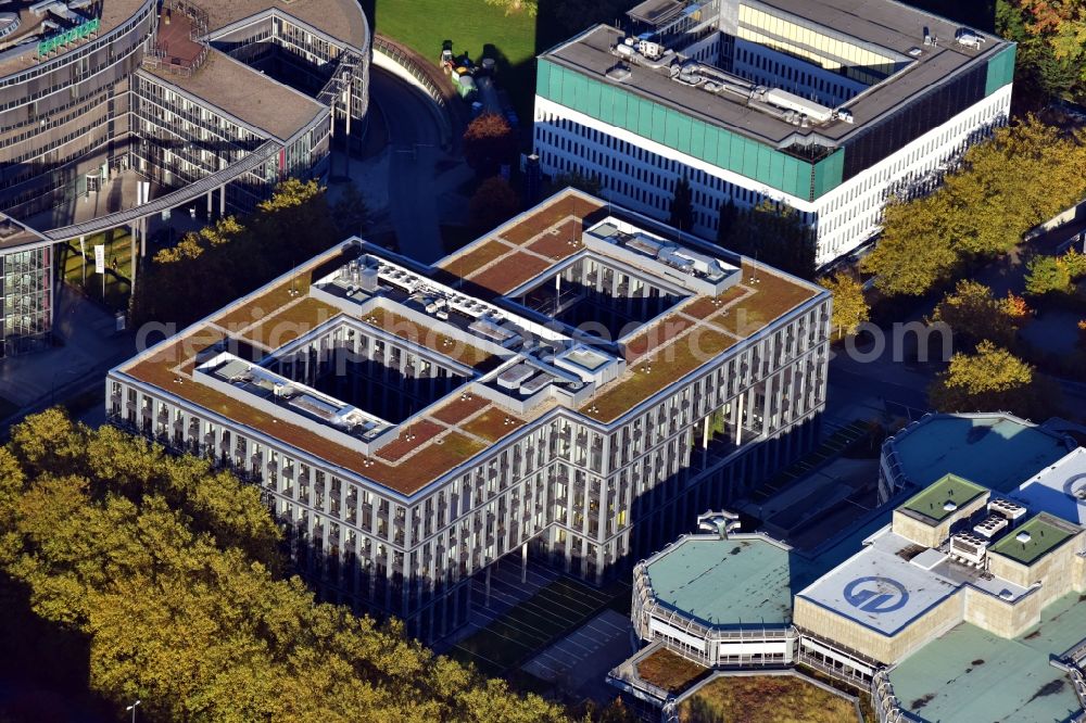 Aerial photograph Hamburg - Office building of HANSAINVEST on Ueberseering destrict Winterhude in Hamburg