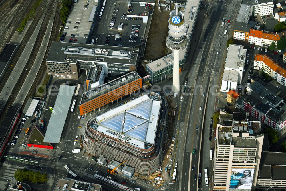 Aerial image Hannover - Office building of the administration and commercial building Headquarters of Deutsche Bahn on Rundestrasse in the Mitte district of Hanover in the state of Lower Saxony, Germany