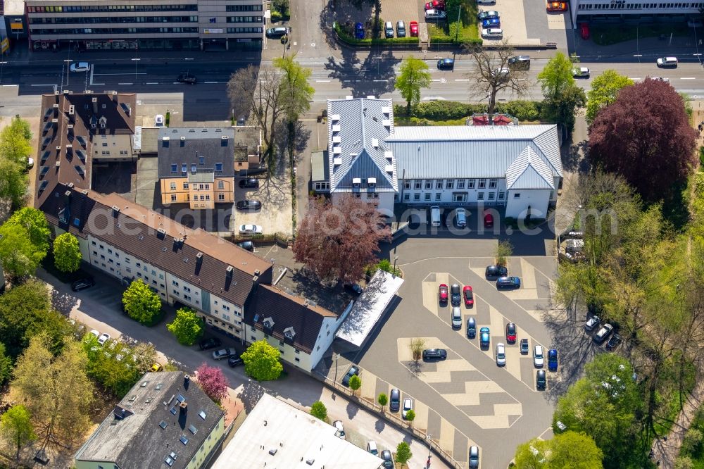 Siegen from above - Office building Haus of Siegerlaenof Wirtschaft in Siegen in the state North Rhine-Westphalia, Germany