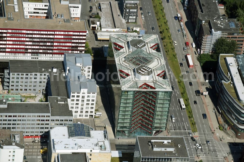 Aerial photograph Hamburg - Office building in the Heidenkampsweg in Hamburg