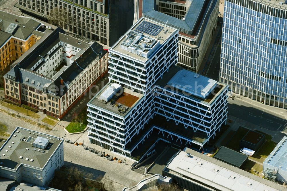 Aerial image Berlin - Office building of 50Hertz Transmission GmbH on Heidestrasse in the district Moabit in Berlin, Germany