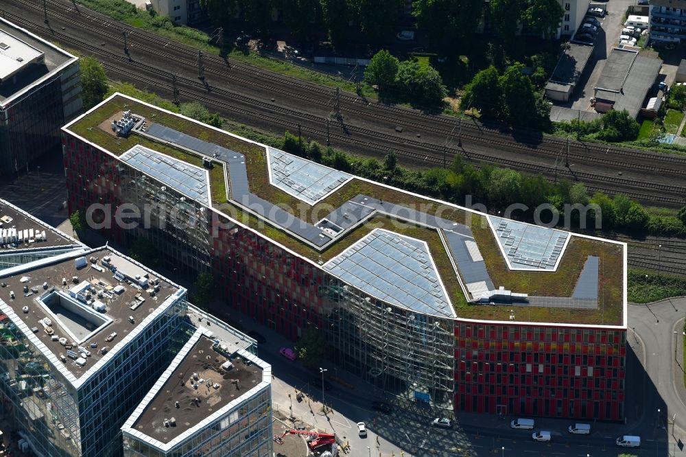 Düsseldorf from above - Office building on Holzstrasse in Duesseldorf in the state North Rhine-Westphalia, Germany