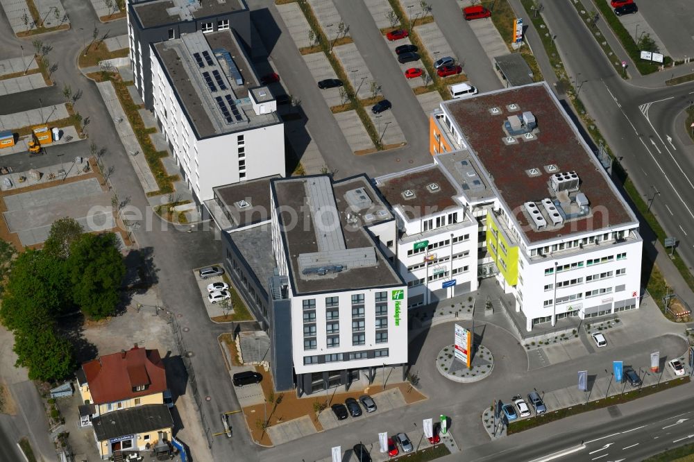 Villingen-Schwenningen from the bird's eye view: Office building and hotel on Klinikstrasse in Villingen-Schwenningen in the state Baden-Wuerttemberg, Germany