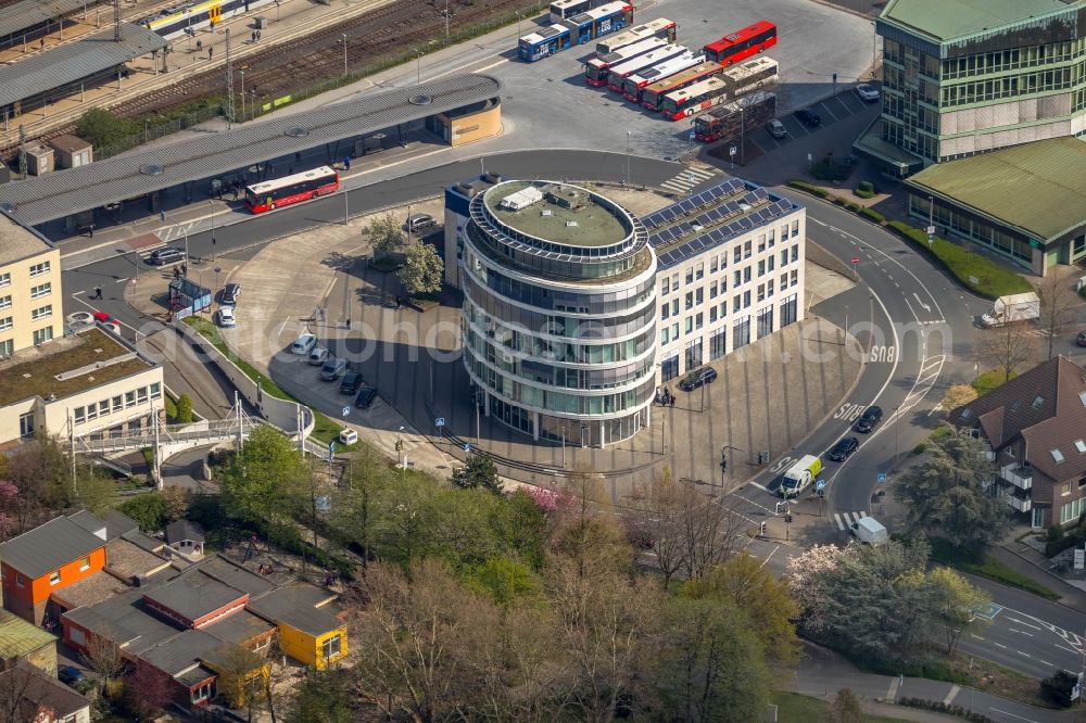 Aerial image Unna - Office building Jobcenter Kreis Unna on Bahnhofstrasse in Unna in the state North Rhine-Westphalia, Germany