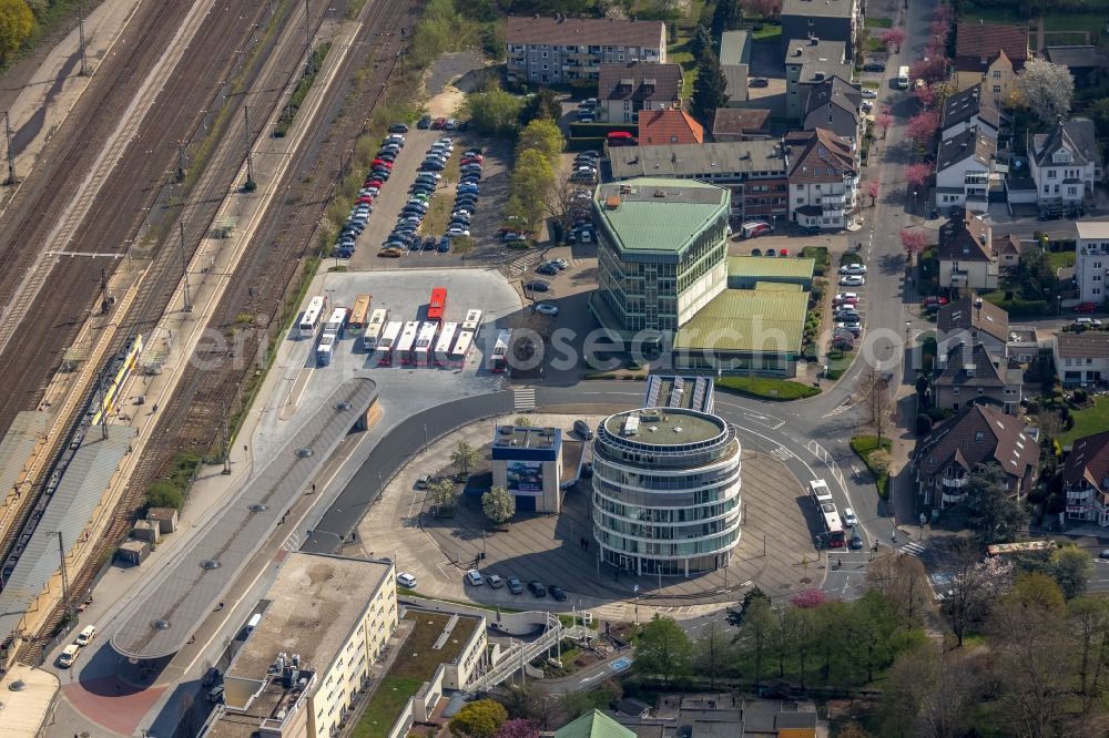 Aerial image Unna - Office building Jobcenter Kreis Unna on Bahnhofstrasse in Unna in the state North Rhine-Westphalia, Germany