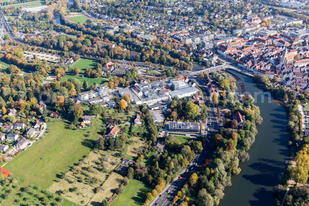 Nürtingen from above - Office building Jobcenter Landkreis Esslingen Standort Nuertingen on Galgenberg in Nuertingen in the state Baden-Wurttemberg, Germany