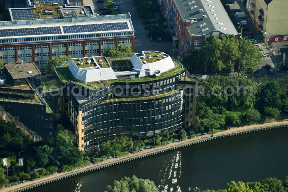 Berlin from above - Office building Jonas & Redmann Group GmbH on Kaiserin-Augusta-Allee in the district Mitte in Berlin, Germany