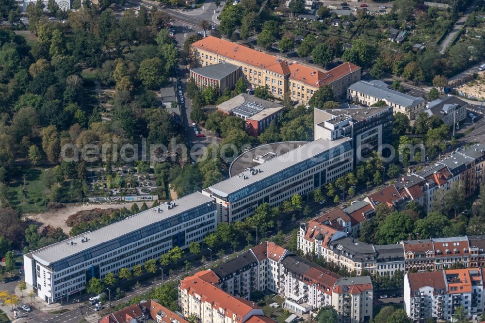 Aerial image Leipzig - Office building on Karl-Siegismund-Strasse in the district Zentrum-Suedost in Leipzig in the state Saxony, Germany