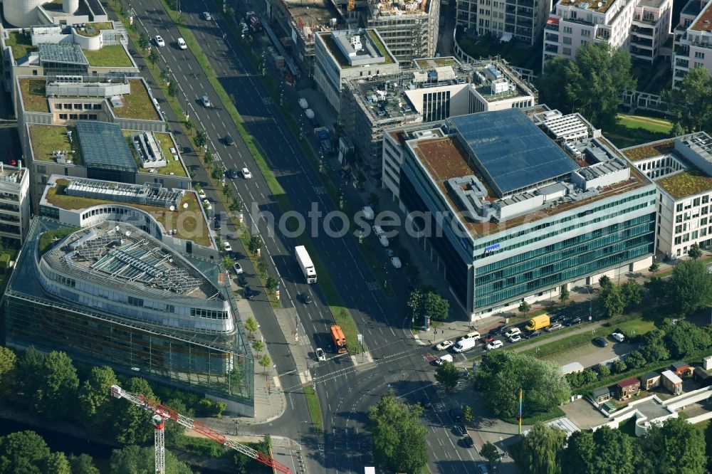 Aerial image Berlin - Office building of KPMG AG Wirtschaftspruefungsgesellschaft on Klingelhoeferstrasse in Berlin, Germany