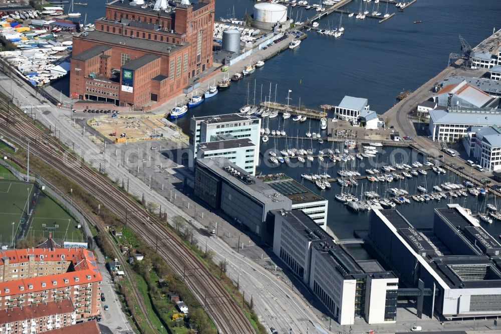 Kopenhagen from above - Office building Kromann Reumert Law Firm Kromann Reumert Advokatfirma and SAP Danmark A/S on Lautrupsgade in Copenhagen in Denmark