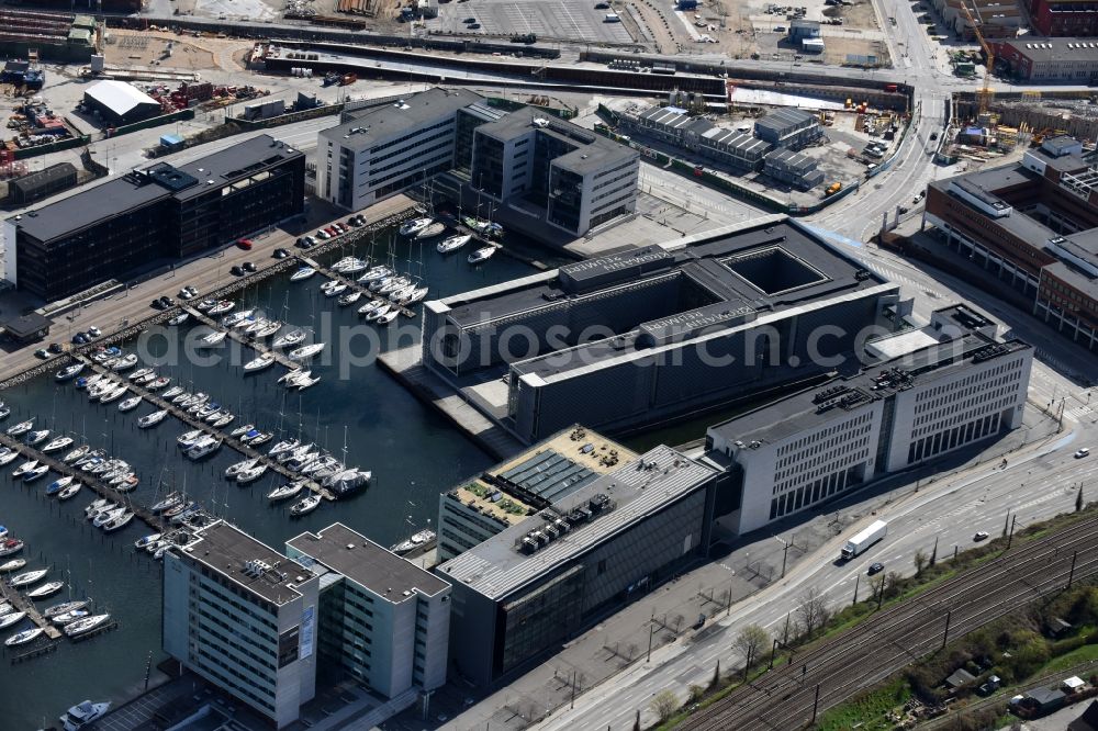 Kopenhagen from above - Office building Kromann Reumert Law Firm Kromann Reumert Advokatfirma and SAP Danmark A/S on Lautrupsgade in Copenhagen in Denmark