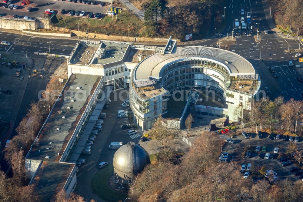 Lüdenscheid from above - Office building on Lennestrasse in Luedenscheid in the state North Rhine-Westphalia, Germany